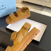 PRA FLAT NAPPA SANDALS BRONZE LAMBSKIN