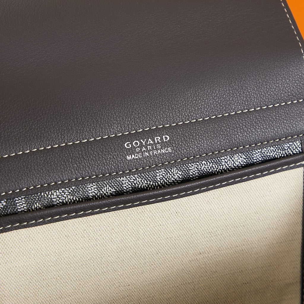 ROUETTE SOUPLE BAG 31 IN BLACK GOYARDINE CANVAS AND CALFSKIN