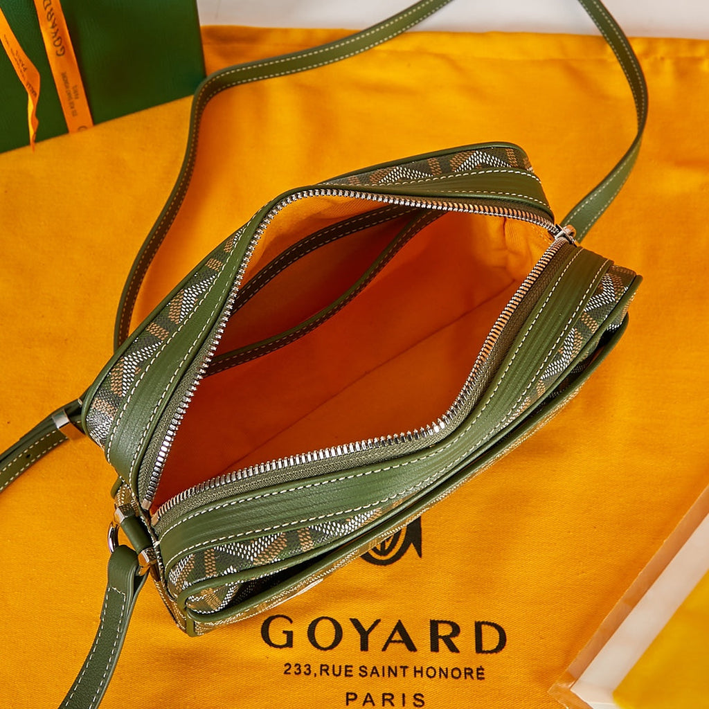 CAP-VERT PM BAG 22 IN WOODLAND GREEN GOYARDINE CANVAS