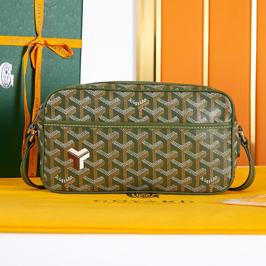 CAP-VERT PM BAG 22 IN WOODLAND GREEN GOYARDINE CANVAS