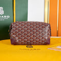 BOWLING TOILETRY BAG 24 IN BURGUNDY RED GOYARDINE CANVAS AND CALFSKIN