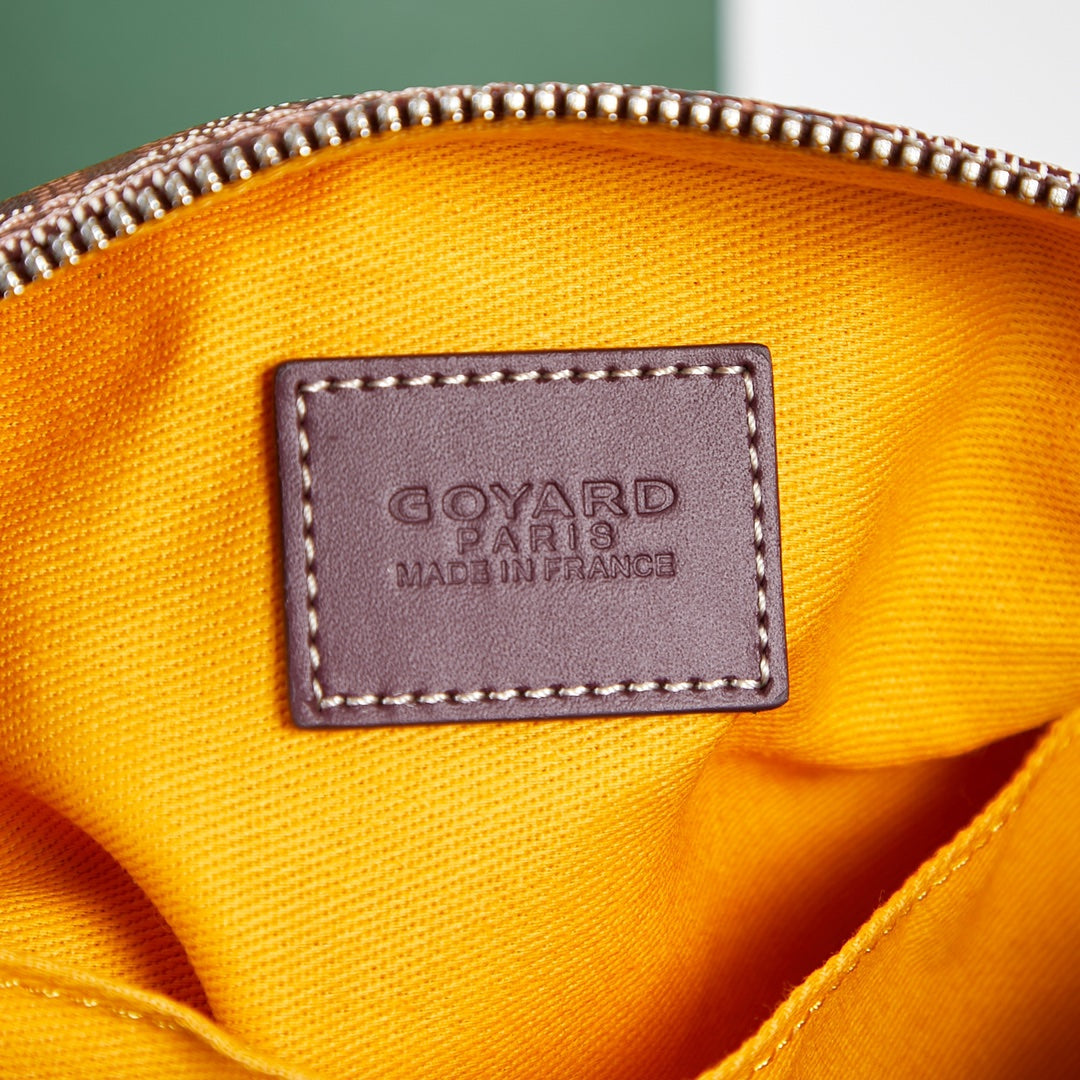 BOWLING TOILETRY BAG 24 IN BURGUNDY RED GOYARDINE CANVAS AND CALFSKIN