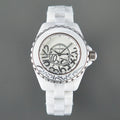 J12 Date Quartz White Ceramic Stainless Graffiti Limited