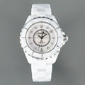 J12 Automatic White Ceramic Black Diamond Numerals Mop Dial