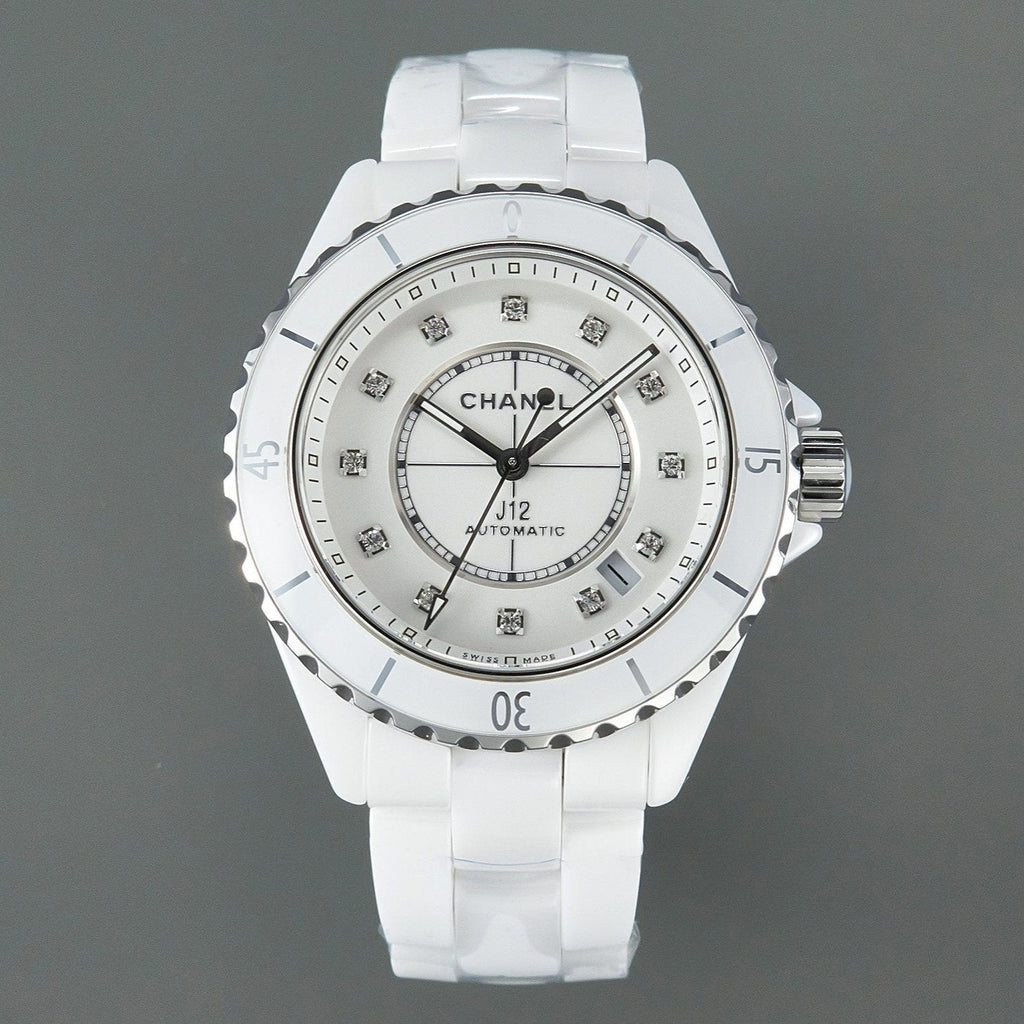 J12 Automatic White Ceramic Diamond Numerals White Dial