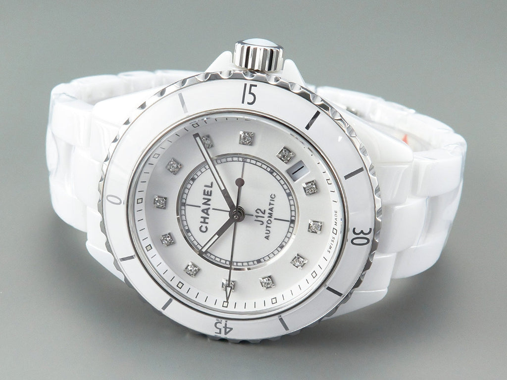 J12 Automatic White Ceramic Diamond Numerals White Dial