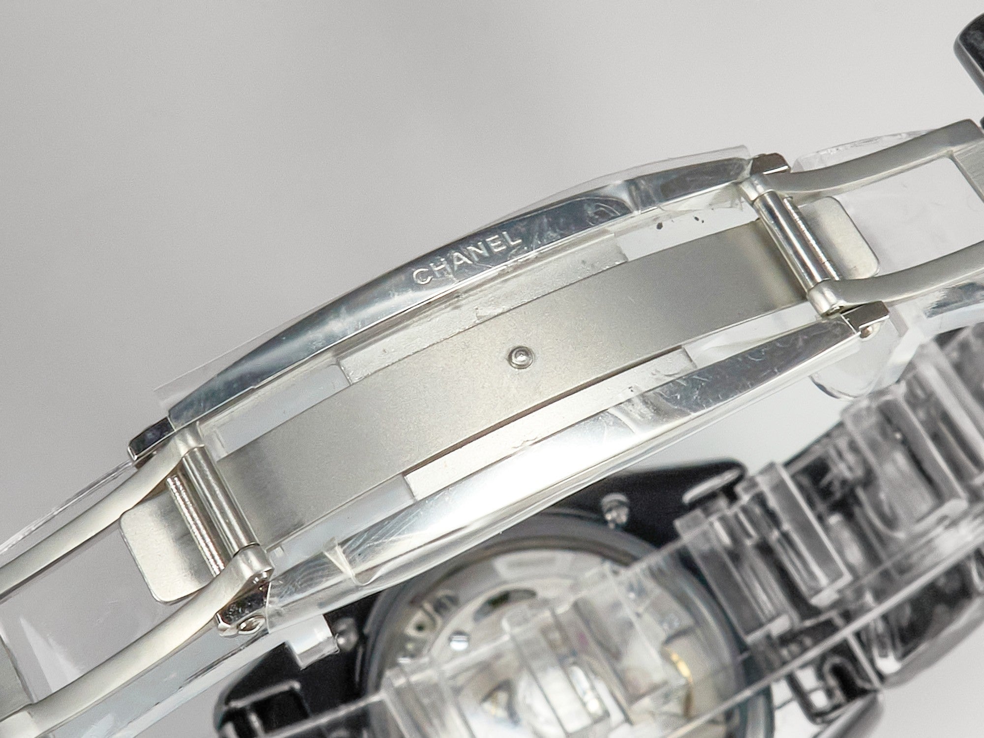 J12 Date Automatic Black Ceramic Diamond Numerals Black Dial Black Steel Hands