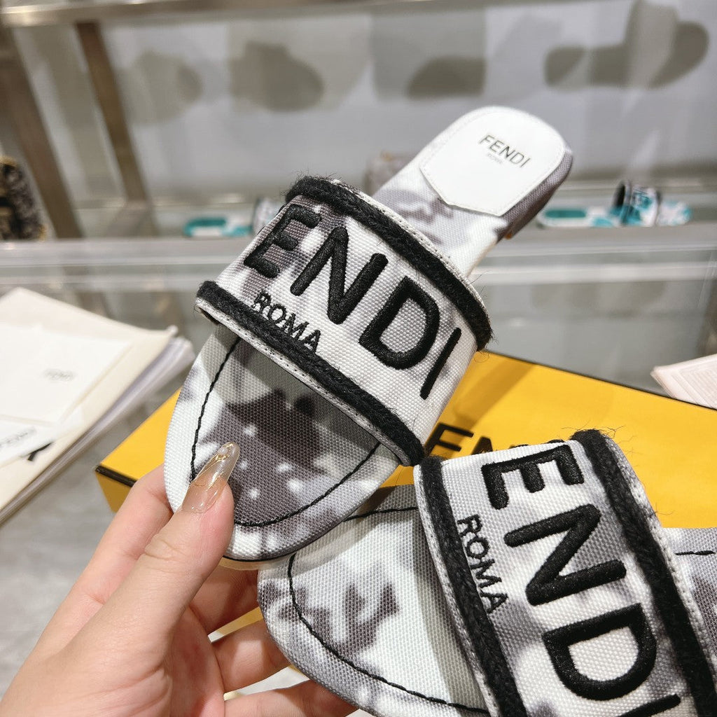 FF Women Signature Slides Gray Canvas Slide