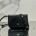 FLAP BAG 18 IN BLACK SHINY CALFSKIN