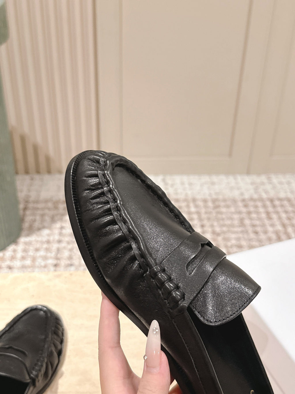 YSL 25S LOAFER MULE IN BLACK CALFSKIN