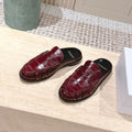 YSL 25S LOAFER MULE IN DARK RED GLOSSY CALFSKIN
