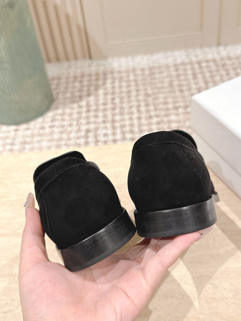 YSL 25S SAINT LAURENT LOAFERS IN BLACK SUEDE WITH SMALL LOGO