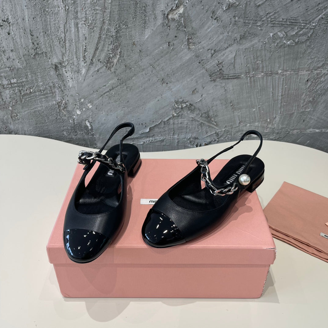 SMALL SQUARE HEAD MARY JANE SANDAL BLACK CALFSKIN