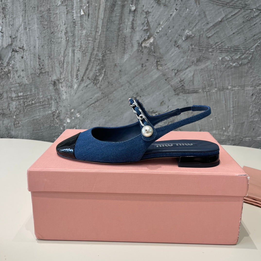 SMALL SQUARE HEAD MARY JANE SANDAL NAVY BLUE CALFSKIN