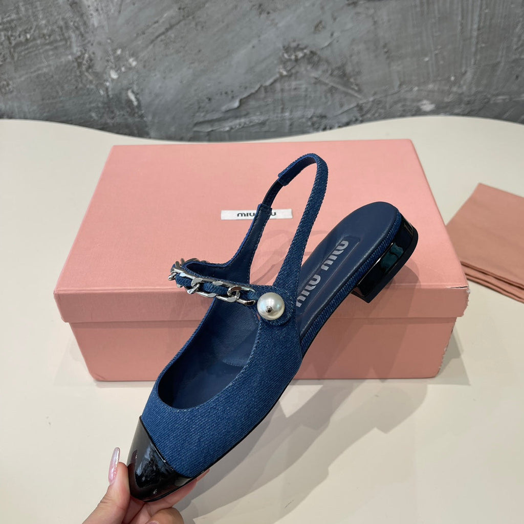 SMALL SQUARE HEAD MARY JANE SANDAL NAVY BLUE CALFSKIN