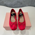 BALLET FLAT SHOES CRIMSON COLOR GLOSSY SHEEPSKIN