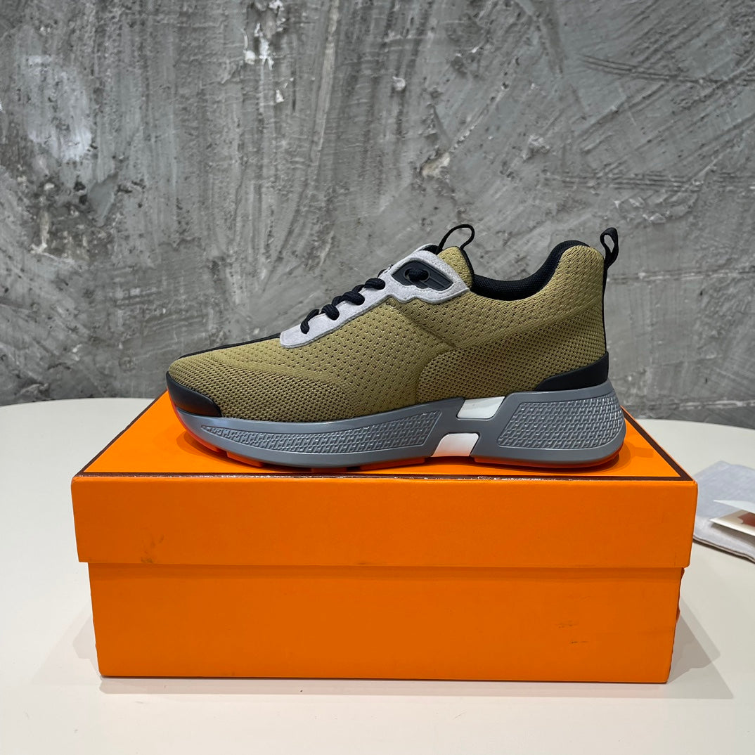 HEROS SNEAKERS OLIVE GOATSKIN