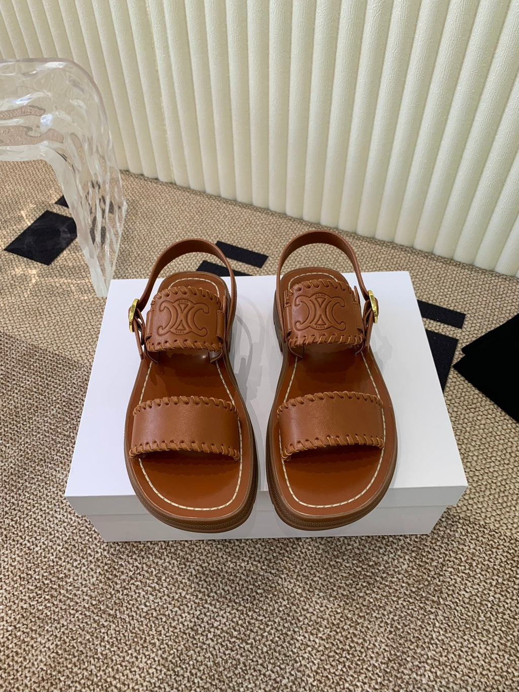 ROMAN SANDAL IN BRONZE BROWN CALFSKIN