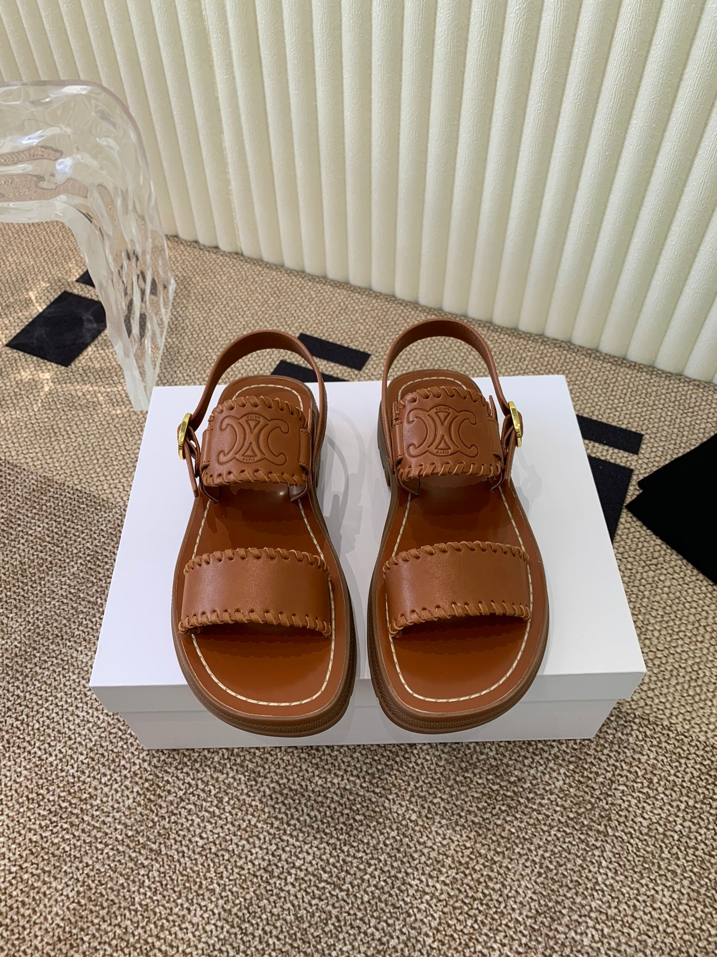 ROMAN SANDAL IN BRONZE BROWN CALFSKIN