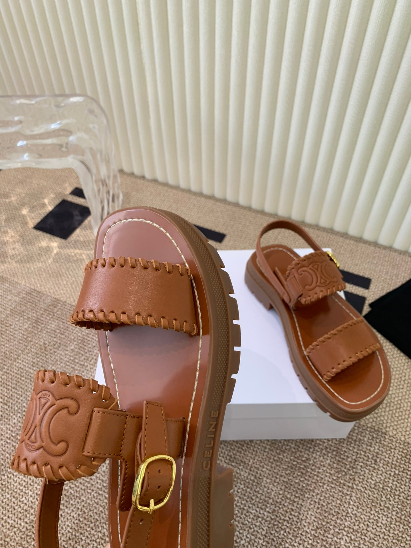 ROMAN SANDAL IN BRONZE BROWN CALFSKIN