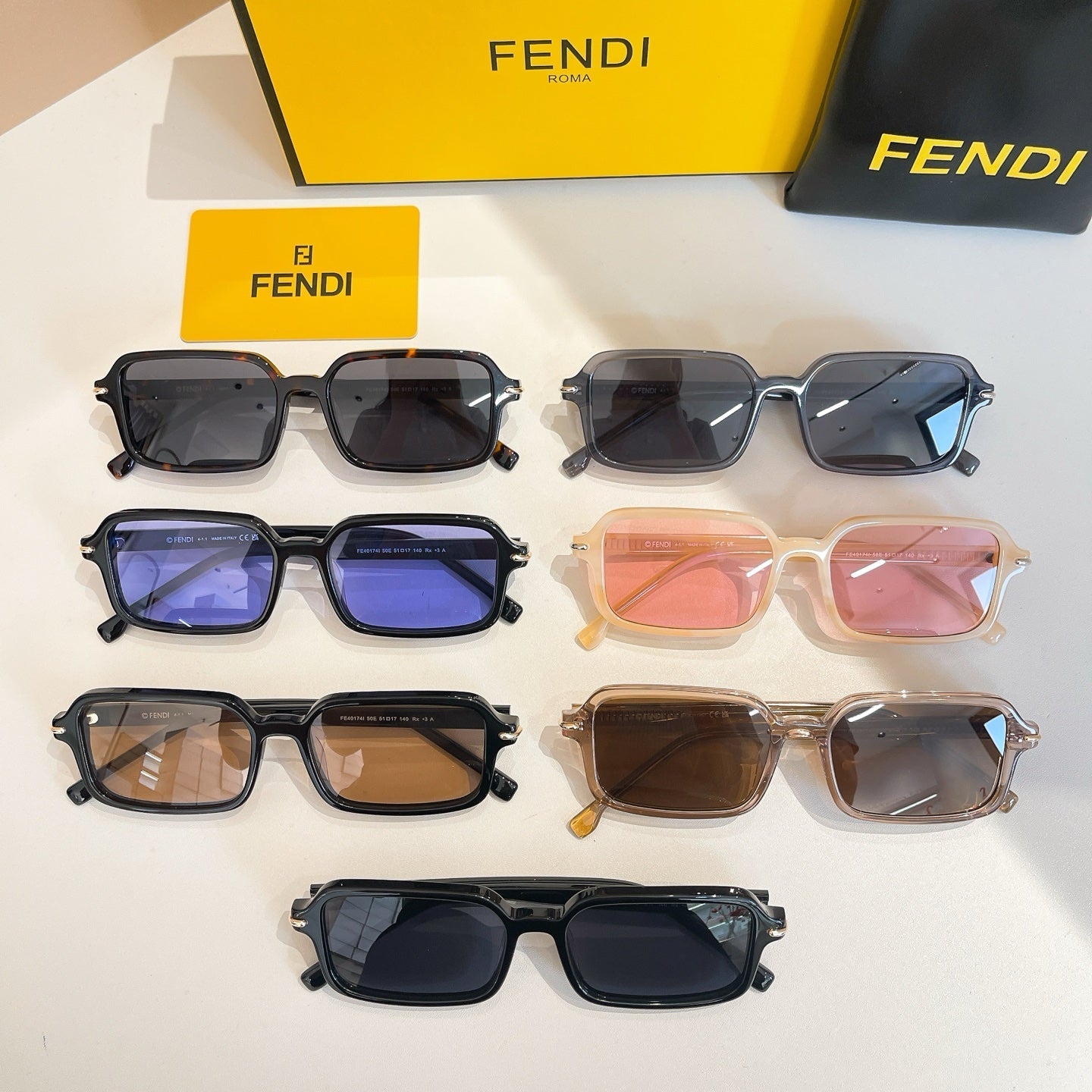 SELLERIA RECTANGULAR FRAME SUNGLASSES FE40174 IN ACETATE