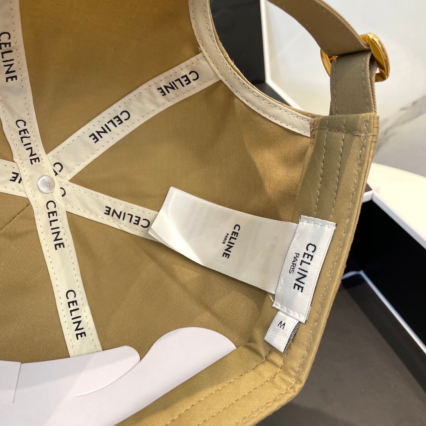 BASEBALL CAP MODEL 652406 IN OLIVE GREEN AND WHITE FABRIC