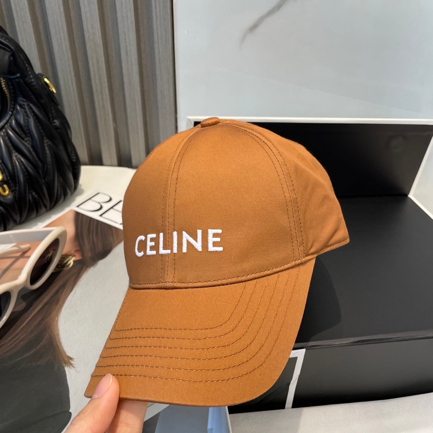 BASEBALL CAP MODEL 650750 IN BURNT ORANGE COTTON