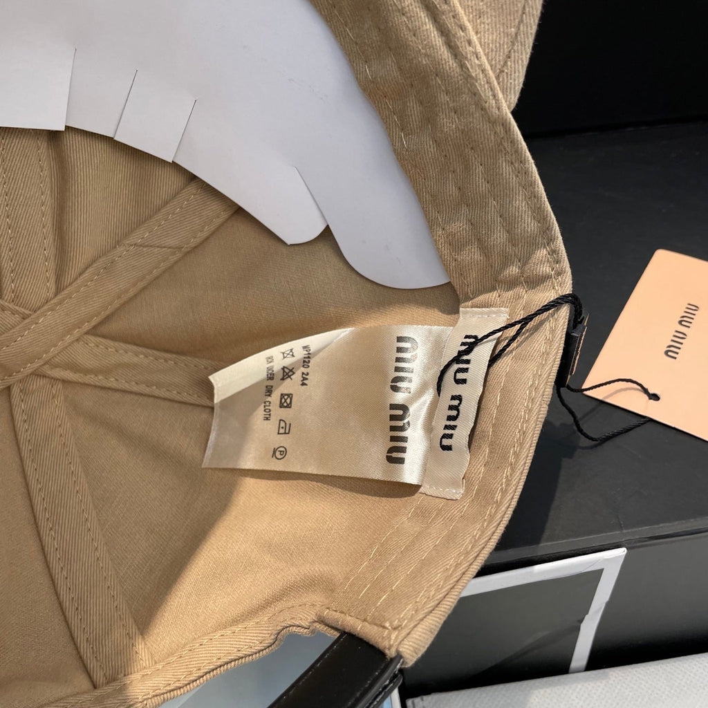 MM BASEBALL CAP IN BEIGE FABRIC BRAND EMBROIDERY