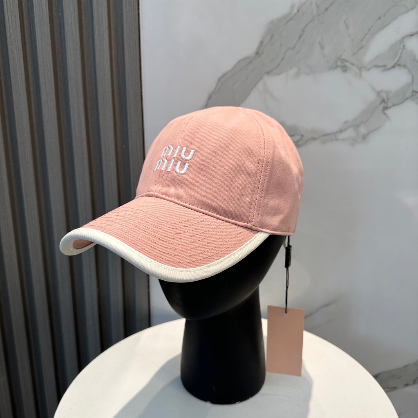 MM BASEBALL CAP IN PEACHY PINK FABRIC STYLE 8