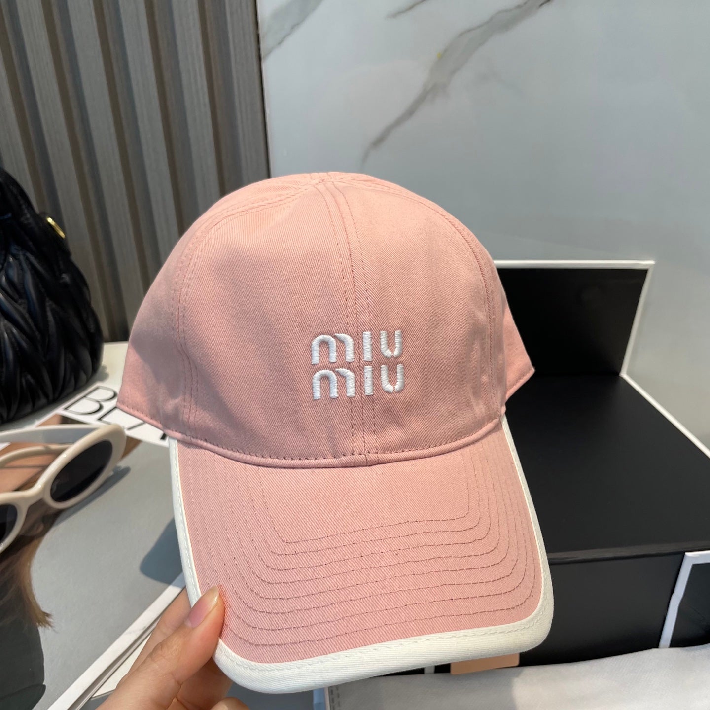 MM BASEBALL CAP IN PEACHY PINK FABRIC STYLE 8