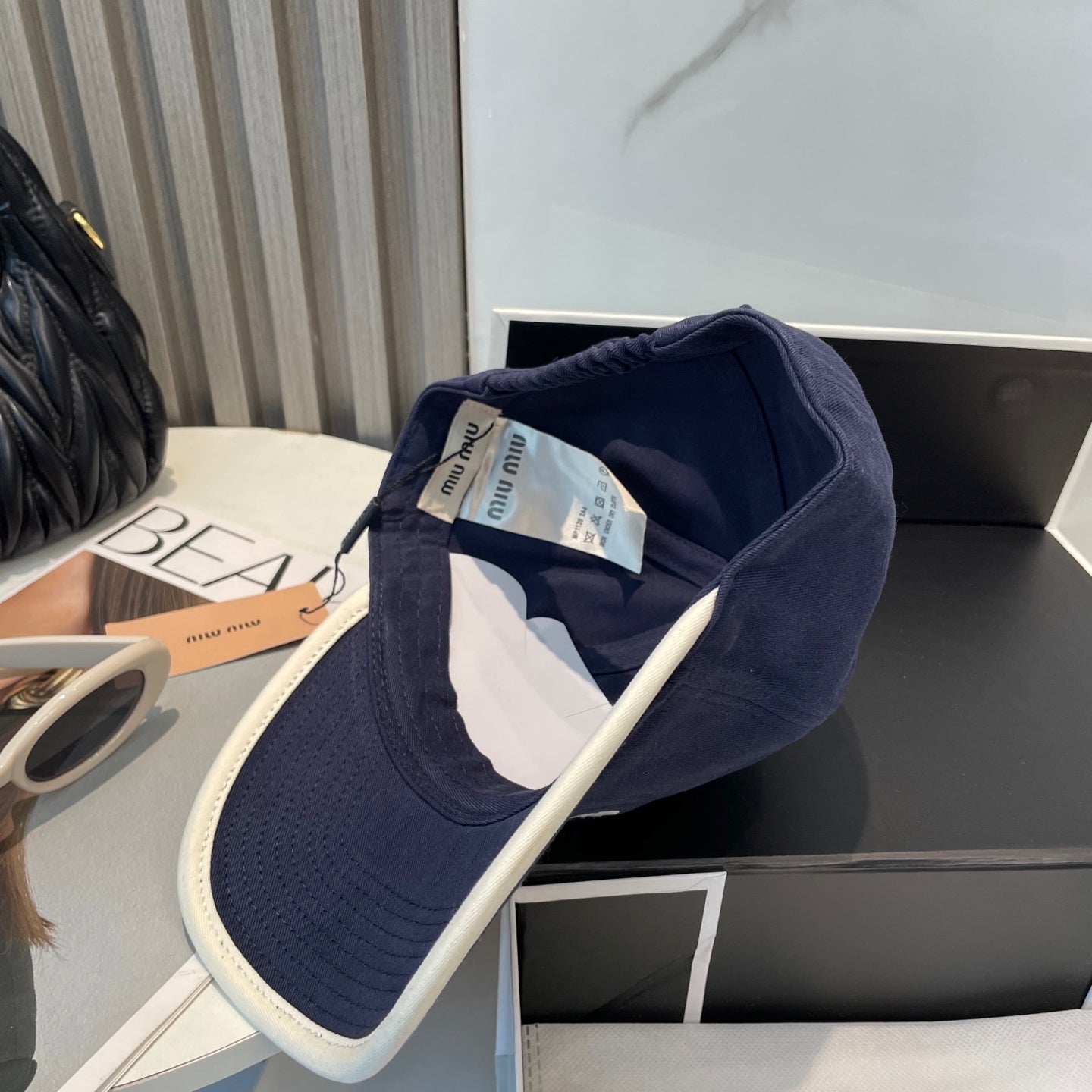 MM BASEBALL CAP IN NAVY BLUE FABRIC STYLE 7