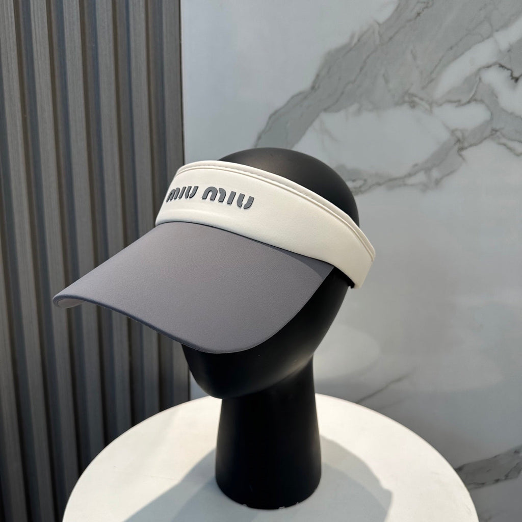 MM SPORT VISOR CAP IN GRAY MIX WHITE FABRIC