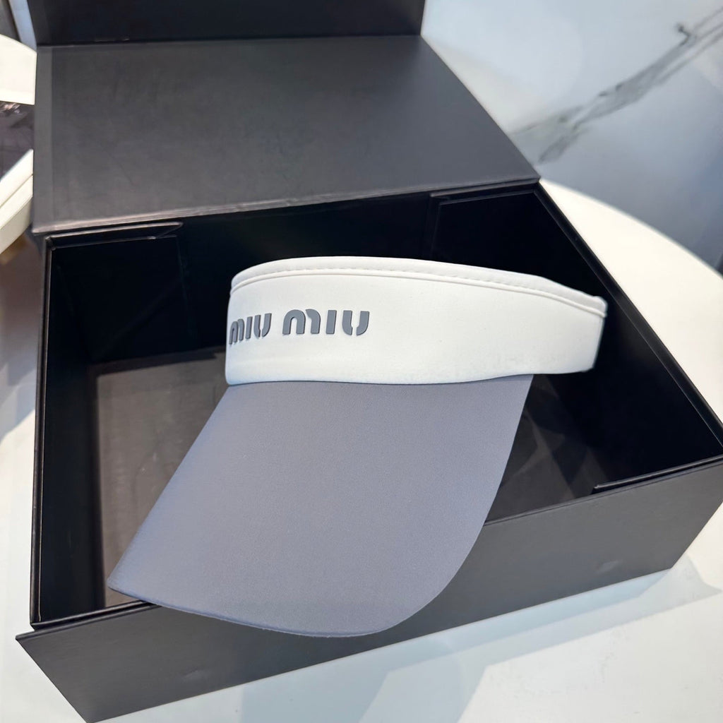 MM SPORT VISOR CAP IN GRAY MIX WHITE FABRIC