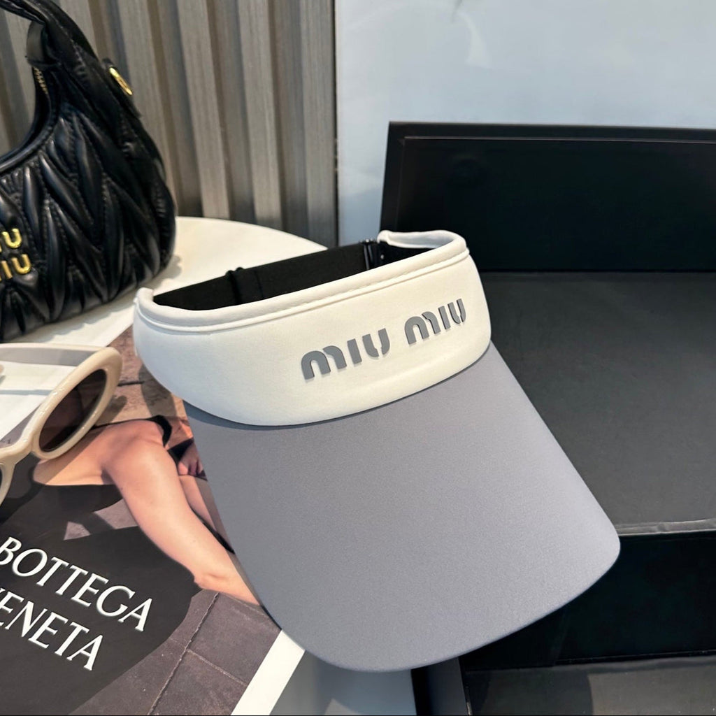 MM SPORT VISOR CAP IN GRAY MIX WHITE FABRIC