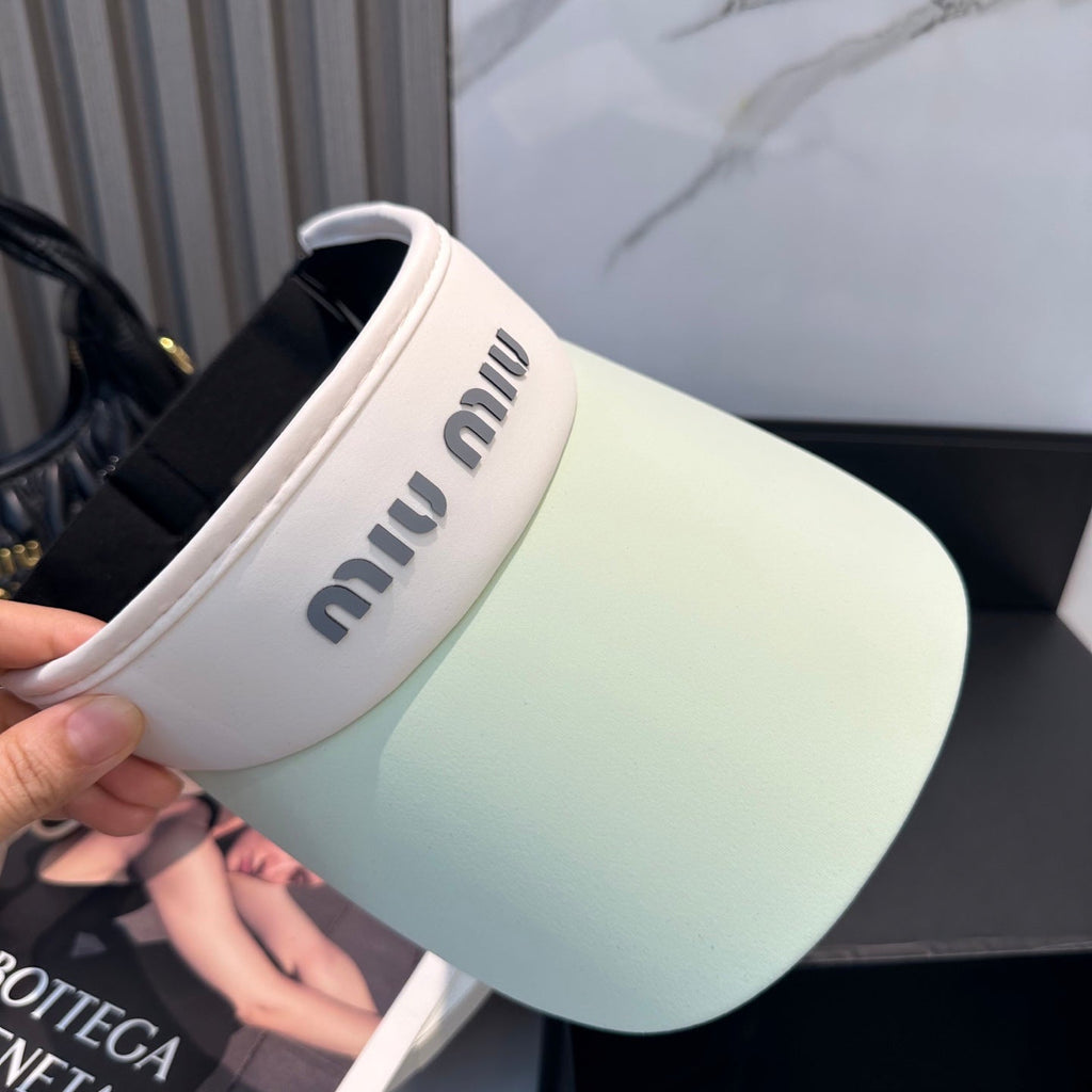 MM SPORT VISOR CAP IN PASTEL GREEN MIX WHITE FABRIC
