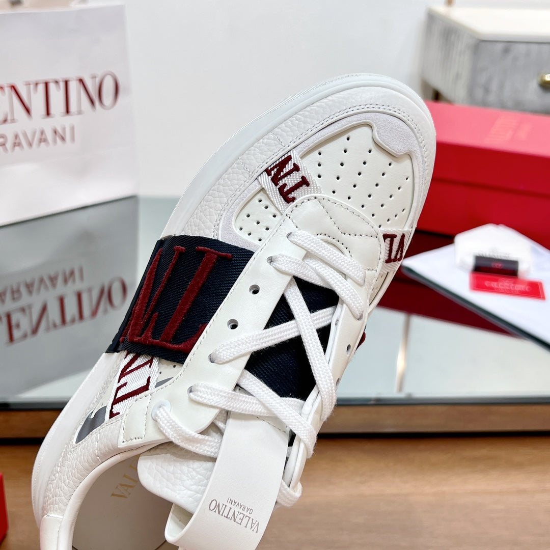 VALENTINO 25S GARAVANI VL7N SNEAKERS IN WHITE MIX DEEP BLUE LAMBSKIN