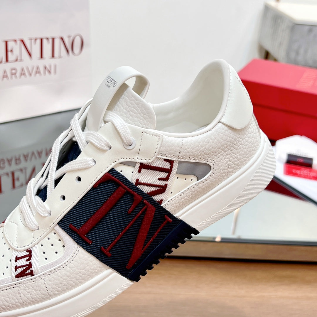 VALENTINO 25S GARAVANI VL7N SNEAKERS IN WHITE MIX DEEP BLUE LAMBSKIN