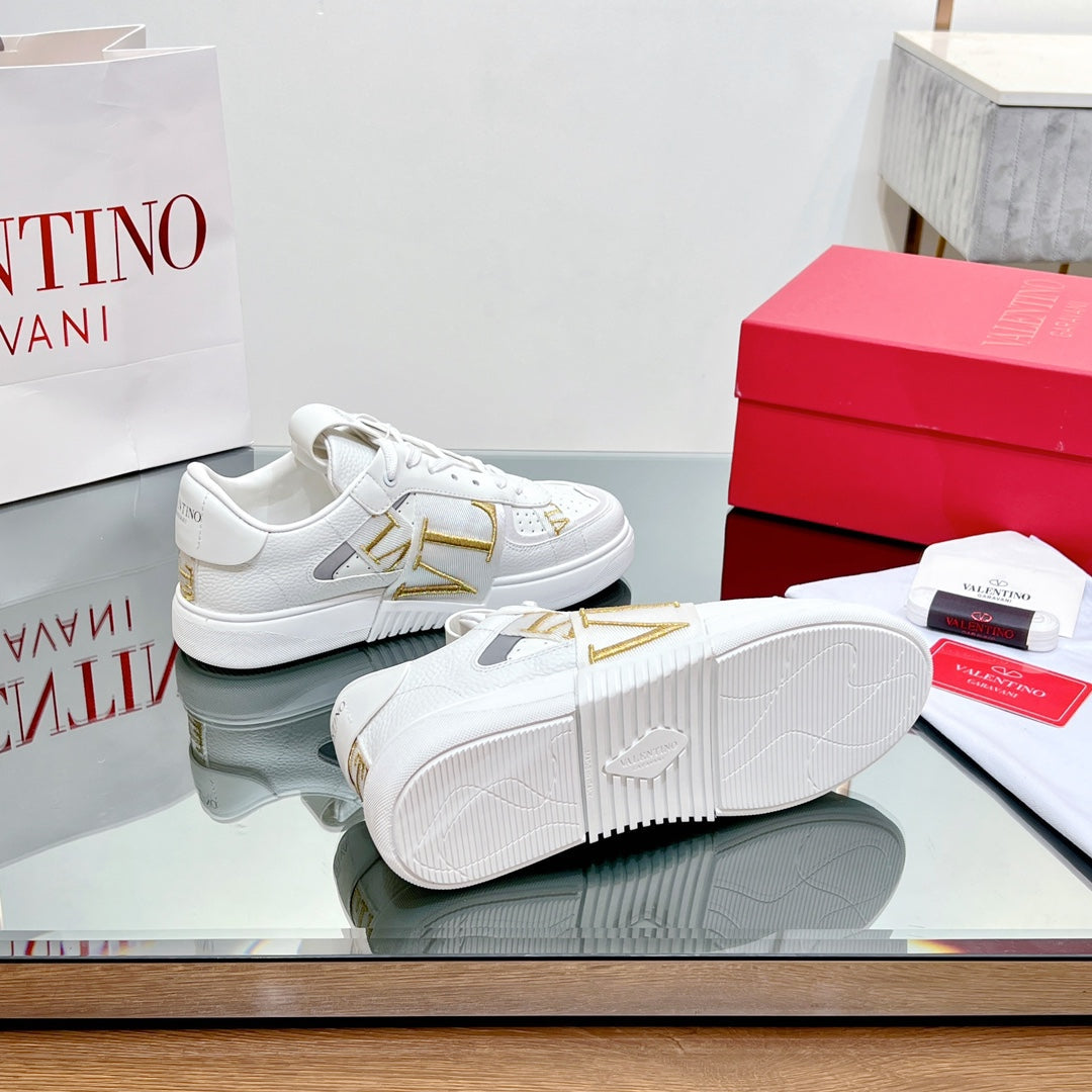 VALENTINO 25S GARAVANI VL7N SNEAKERS IN WHITE MIX YELLOW LAMBSKIN