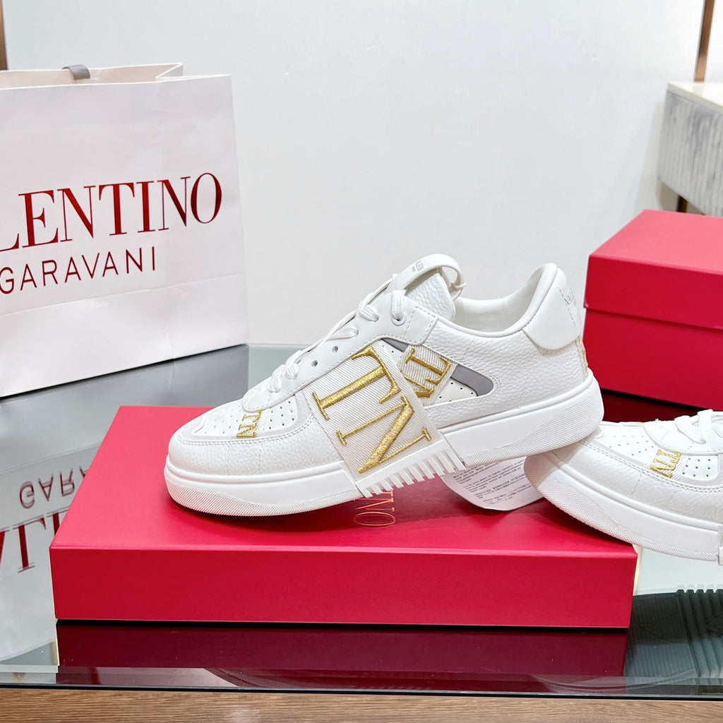 VALENTINO 25S GARAVANI VL7N SNEAKERS IN WHITE MIX YELLOW LAMBSKIN