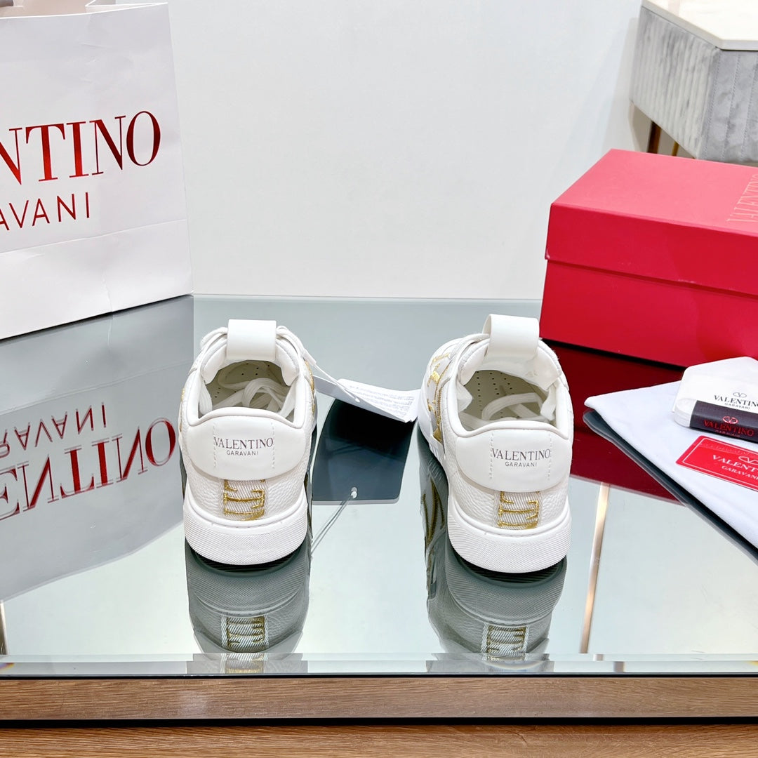 VALENTINO 25S GARAVANI VL7N SNEAKERS IN WHITE MIX YELLOW LAMBSKIN