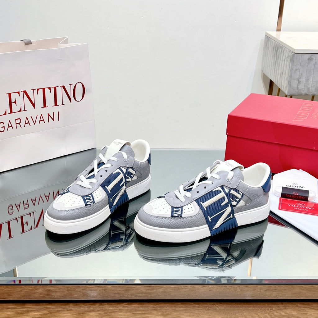 VALENTINO 25S GARAVANI VL7N SNEAKERS IN GREY MIX DARK BLUE LAMBSKIN