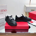 VALENTINO 25S GARAVANI FREEDOTS SNEAKERS IN BLACK LAMBSKIN