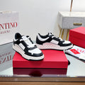 VALENTINO 25S GARAVANI FREEDOTS SNEAKERS IN WHITE MIX BLACK LAMBSKIN