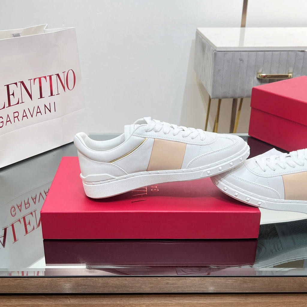 VALENTINO 25S UPVILLAGE SNEAKERS IN WHITE MIX BEIGE STYLE 2
