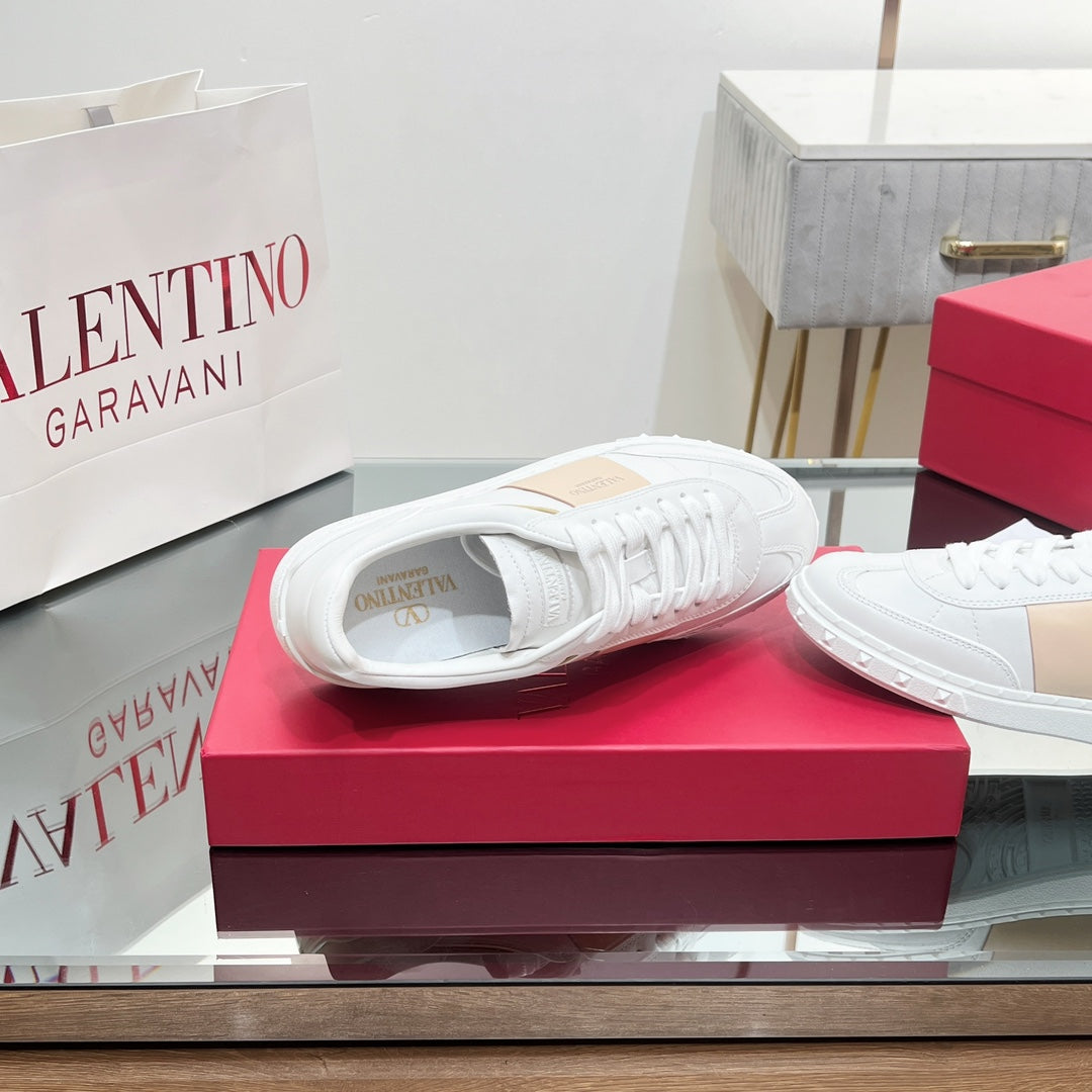 VALENTINO 25S UPVILLAGE SNEAKERS IN WHITE MIX BEIGE STYLE 2