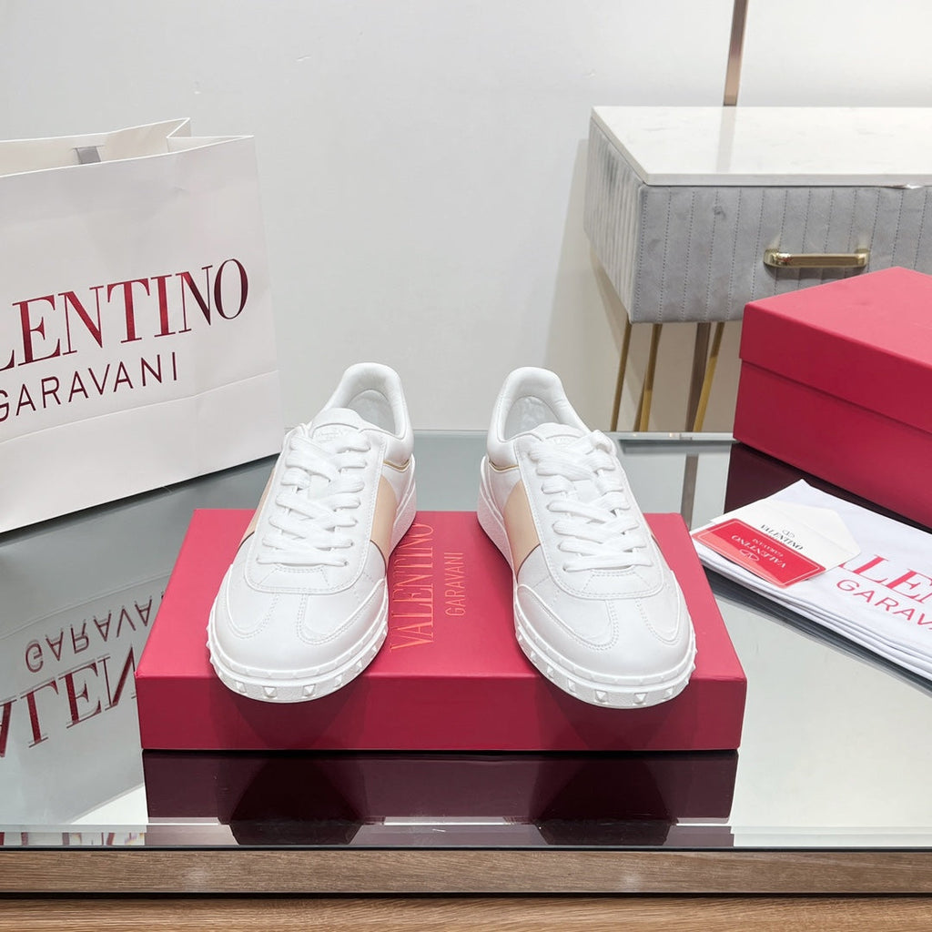 VALENTINO 25S UPVILLAGE SNEAKERS IN WHITE MIX BEIGE STYLE 2