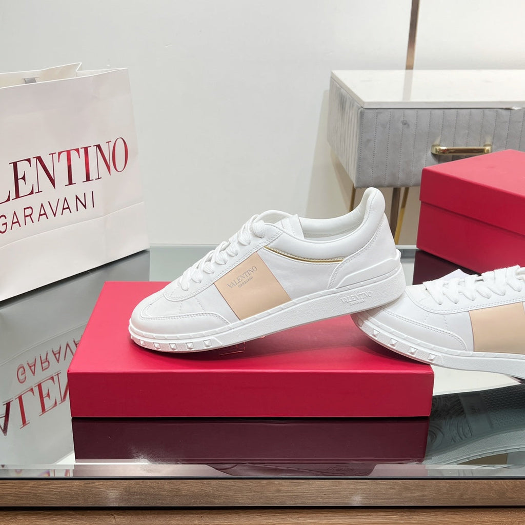 VALENTINO 25S UPVILLAGE SNEAKERS IN WHITE MIX BEIGE STYLE 2