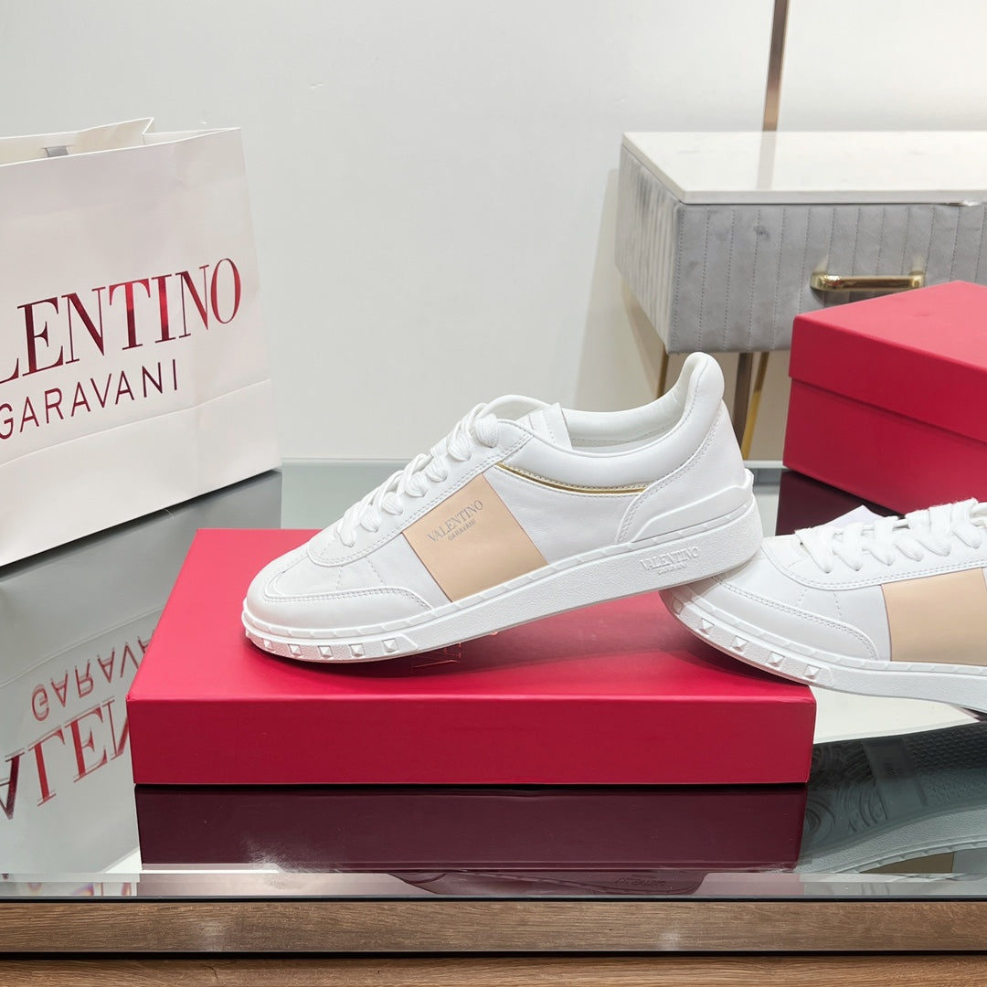 VALENTINO 25S UPVILLAGE SNEAKERS IN WHITE MIX BEIGE STYLE 2