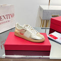 VALENTINO 25S UPVILLAGE SNEAKERS IN LIGHT GOLD LAMBSKIN