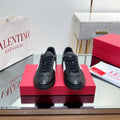 VALENTINO 25S UPVILLAGE SNEAKERS IN BLACK MIX WHITE LAMBSKIN